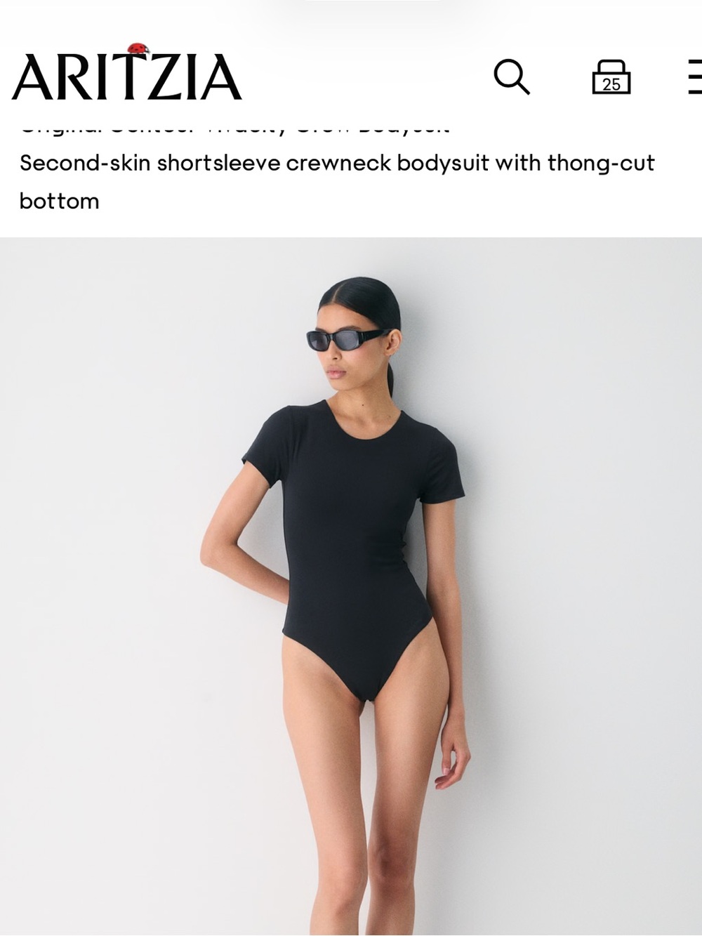 Babaton Black Short-Sleeve Crewneck Bodysuit